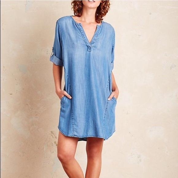 anthropologie cloth and stone denim dress Cloth & Stone Anthropologie denim dress
